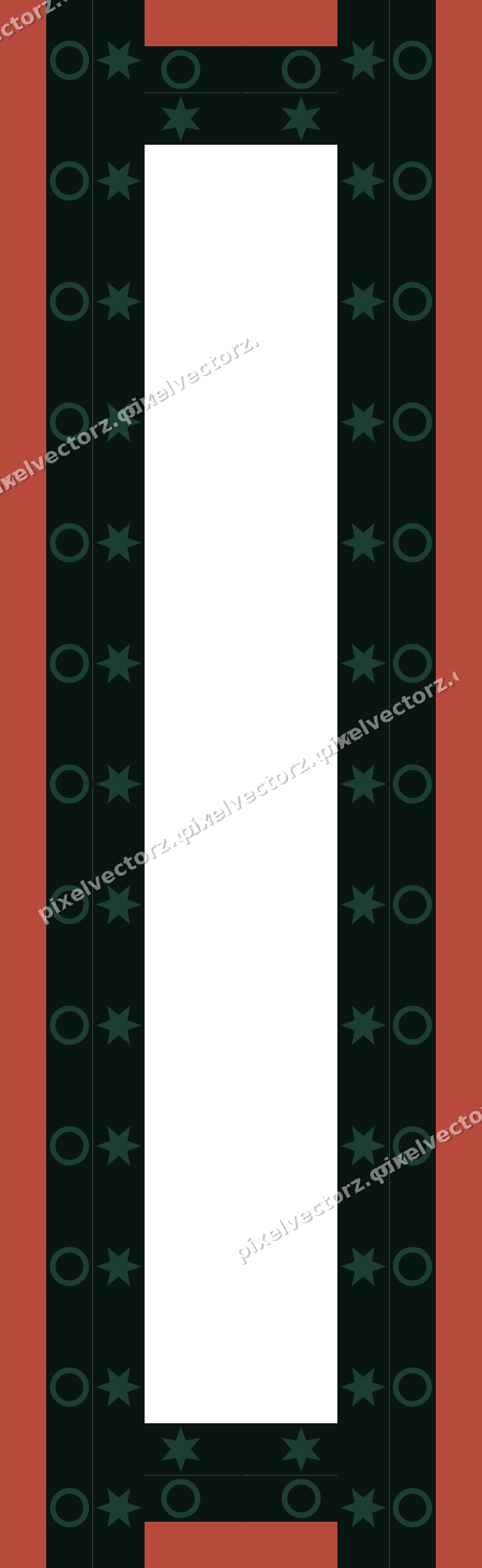 Decorative picture frame border in dark red with ring chain