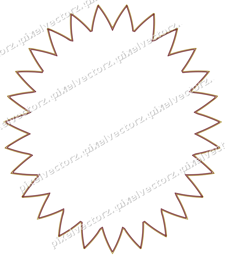 Decorative line art frame in dark pink and red with oval