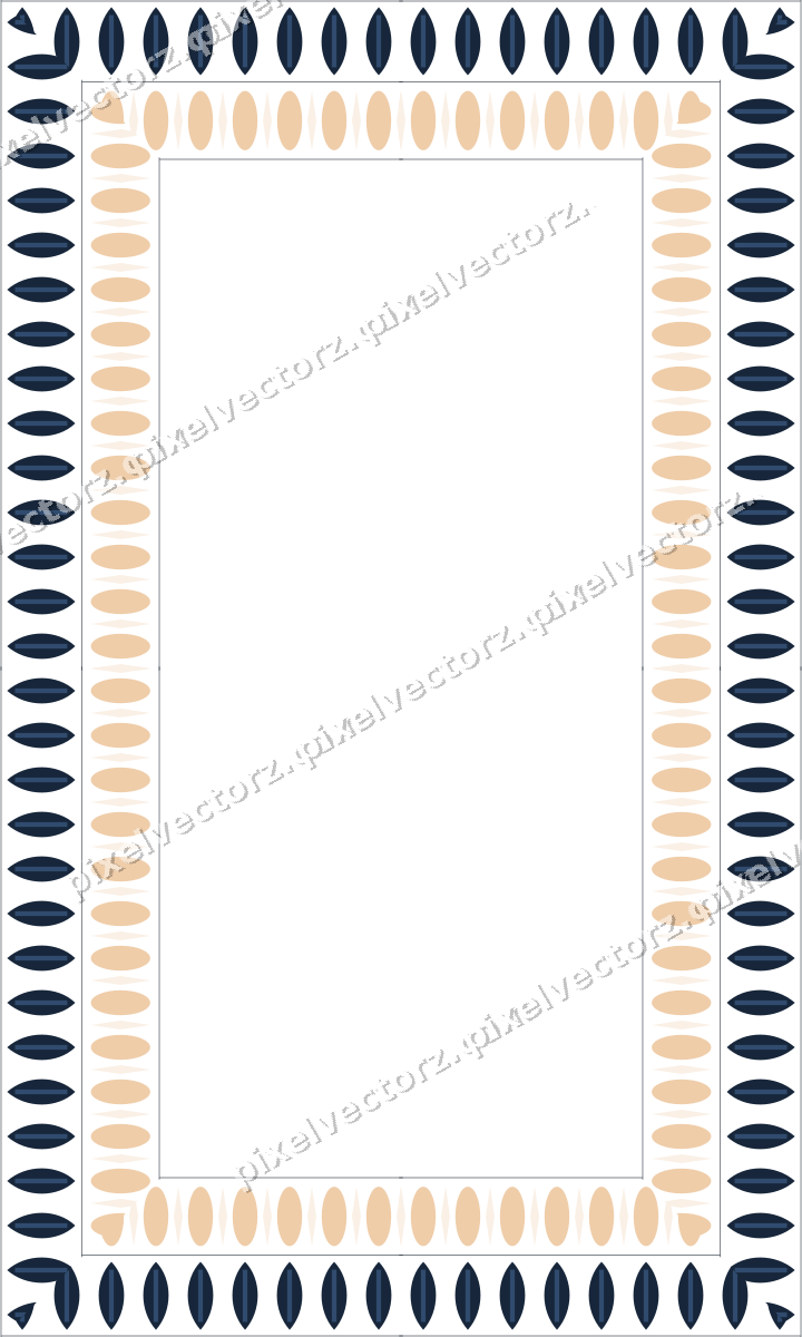 Decorative picture frame border in dark blue with leaf moulding