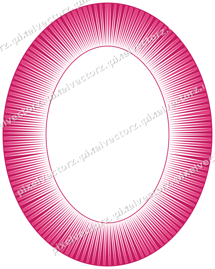 Decorative line art frame in lime and pink with oval and dentil