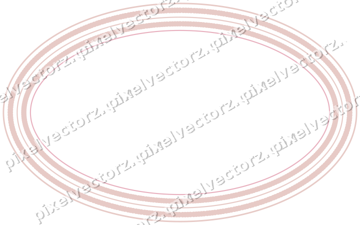Decorative line art frame in pale pink and pale red with oval