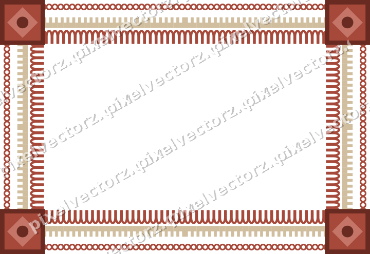 Decorative picture frame border in orange and amber with step band