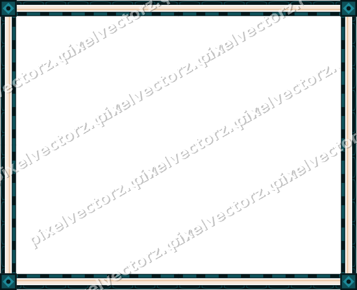 Decorative picture frame border in dark teal with arcade frieze