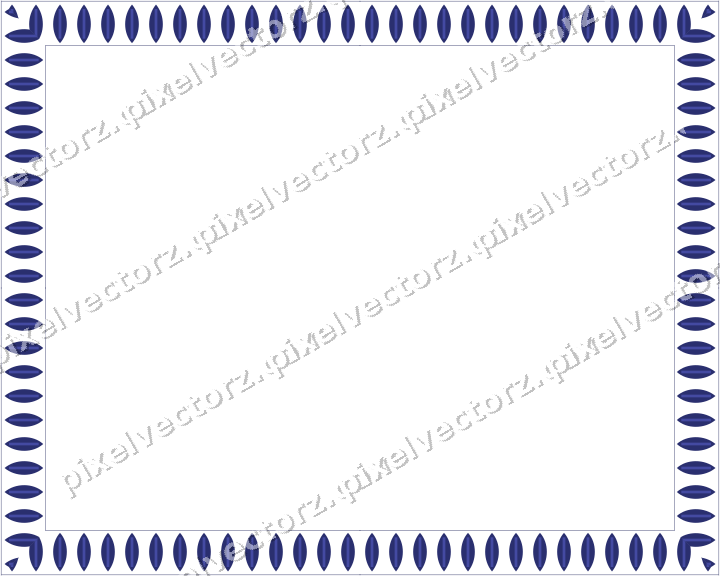 Decorative picture frame border in dark blue with leaf moulding