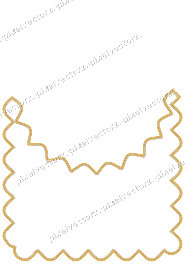 Decorative line art frame in orange and amber with label plaque