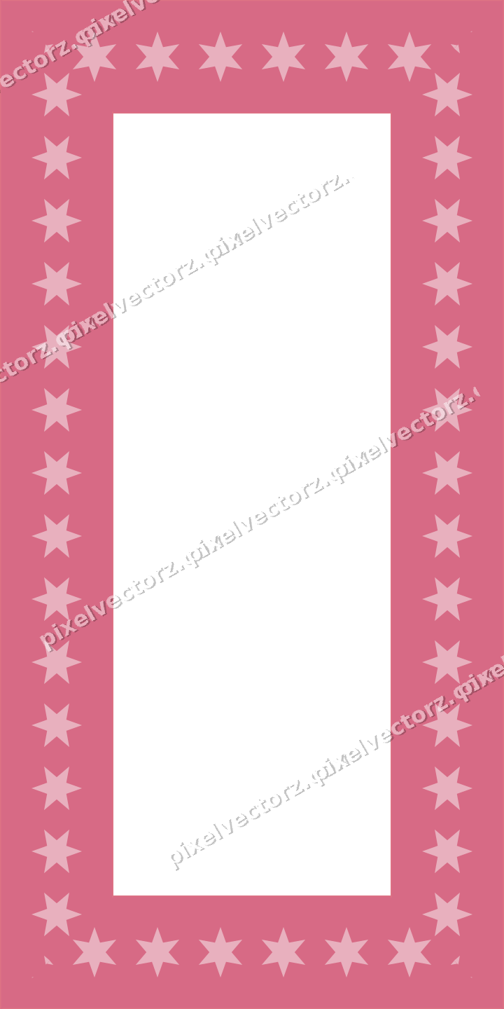 Decorative picture frame border in pale pink with star band
