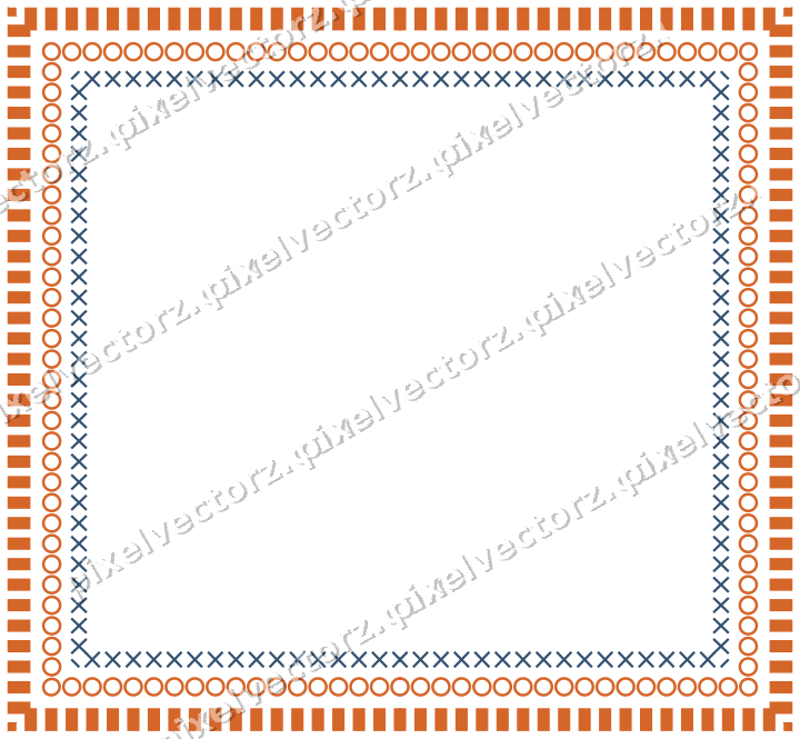Decorative picture frame border in dark blue with ring chain