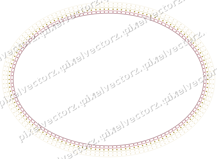 Decorative line art frame in dark pink and red with oval