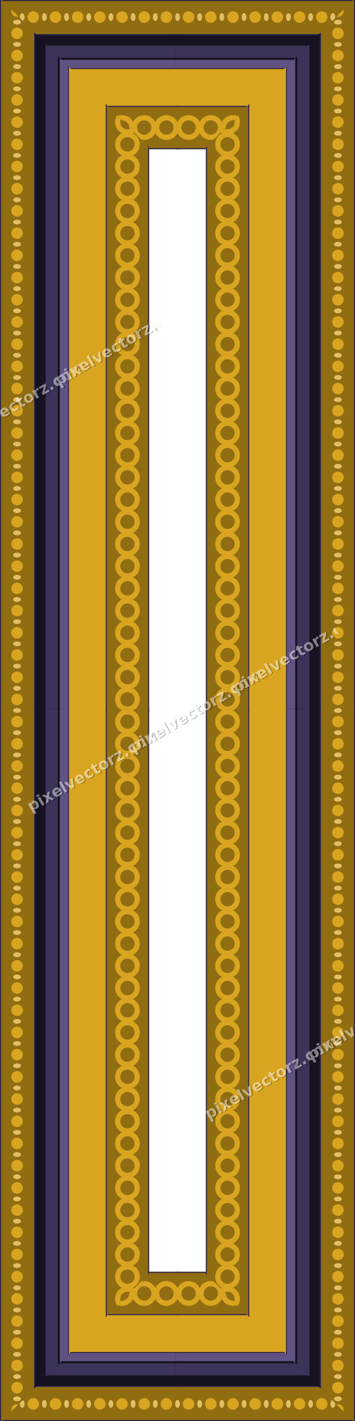 Decorative picture frame border in amber and purple with bead and reel