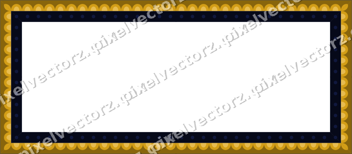 Decorative picture frame border in amber and blue with scale band