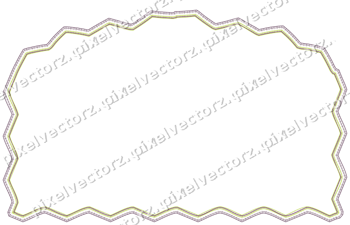 Decorative line art frame in dark magenta and lime with label plaque