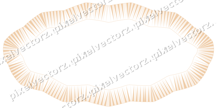 Decorative line art frame in dark blue and orange with oval