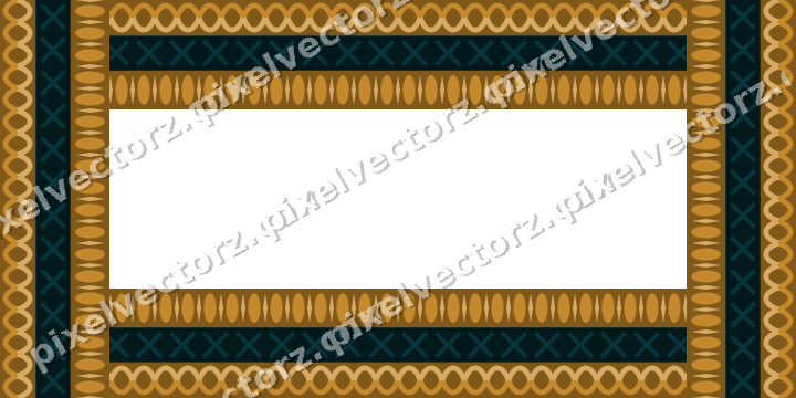 Decorative picture frame border in amber and dark teal with guilloche