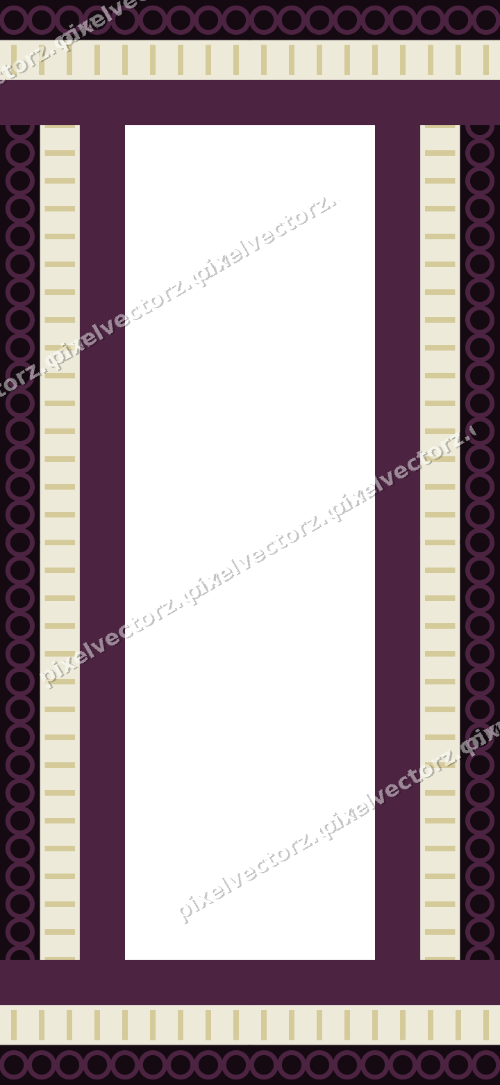 Decorative picture frame border in dark magenta with ring chain