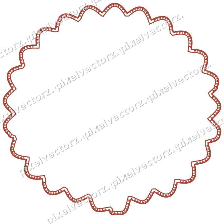 Decorative line art frame in orange and amber with label plaque