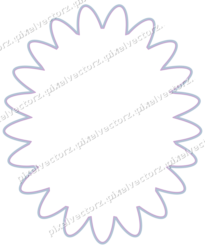 Decorative line art frame in purple and blue with oval