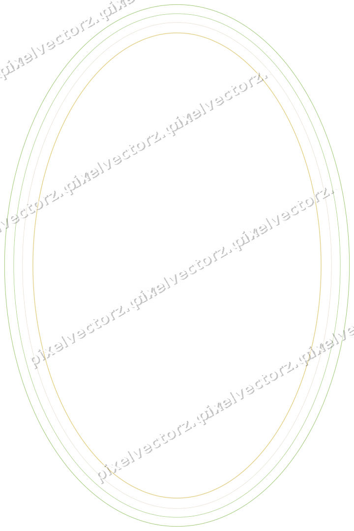 Decorative line art frame in lime and yellow with oval