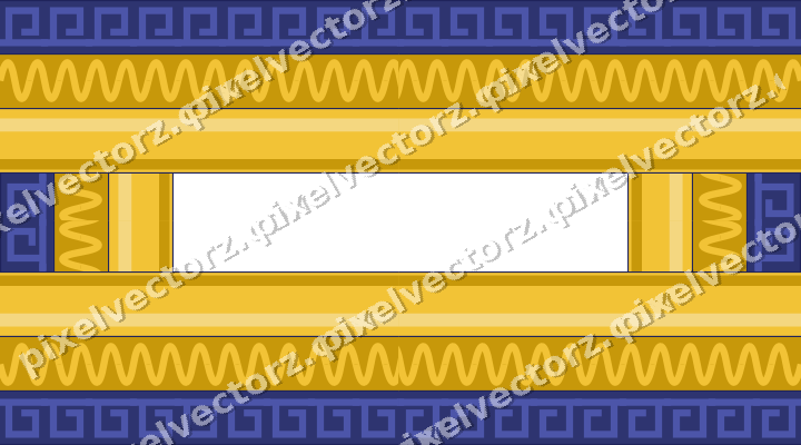 Decorative picture frame border in dark blue and amber with wave band