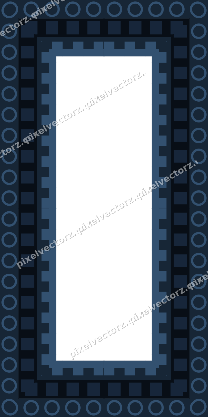 Decorative picture frame border in dark blue with ring chain