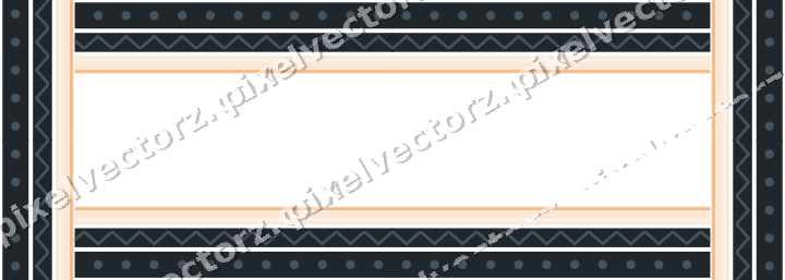 Decorative picture frame border in blue and orange with zigzag