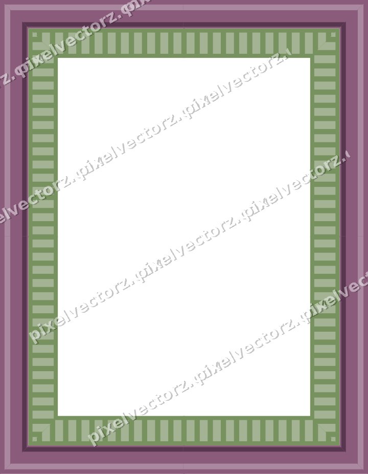 Decorative picture frame border in dark magenta and lime with dentil