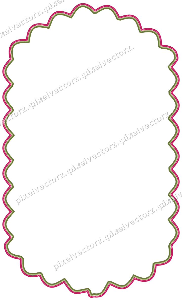 Decorative line art frame in lime and pink with label plaque