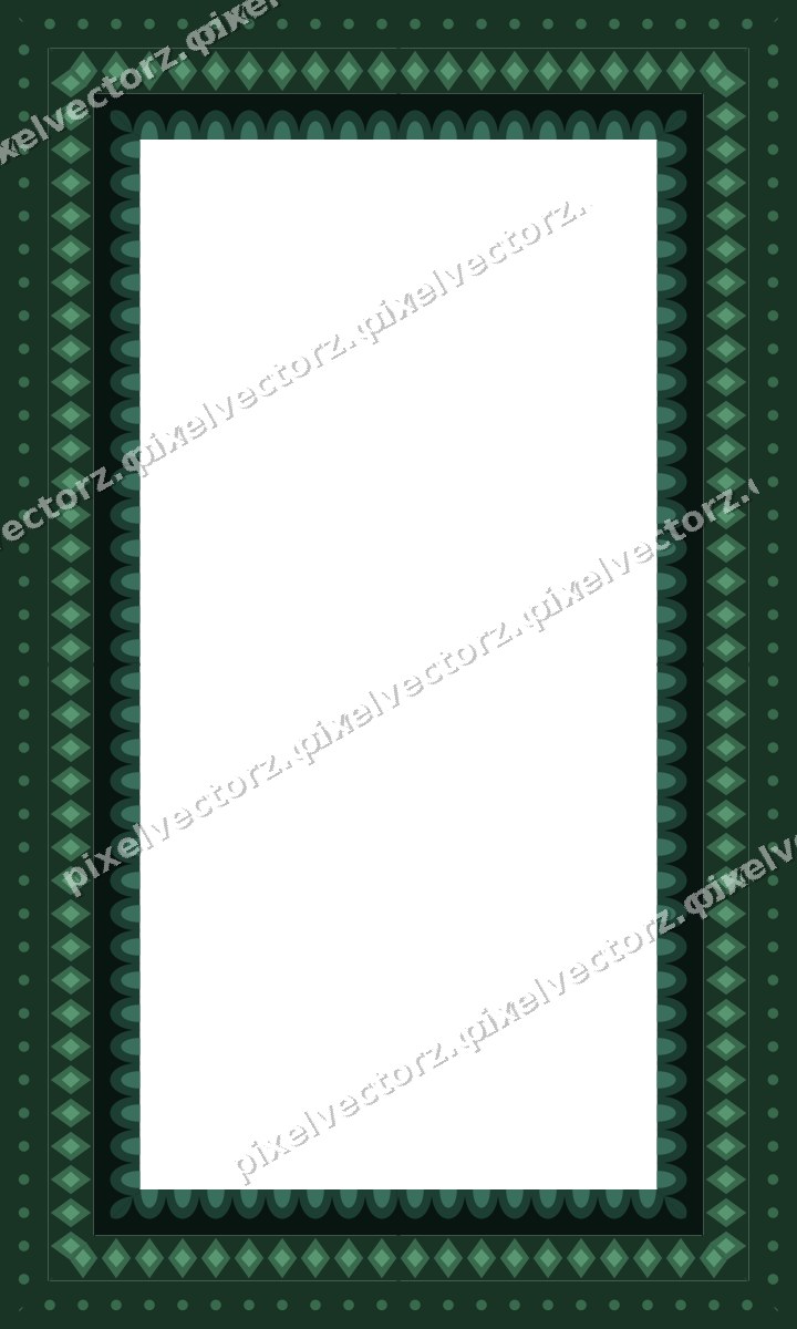 Decorative picture frame border in dark green with diamond band