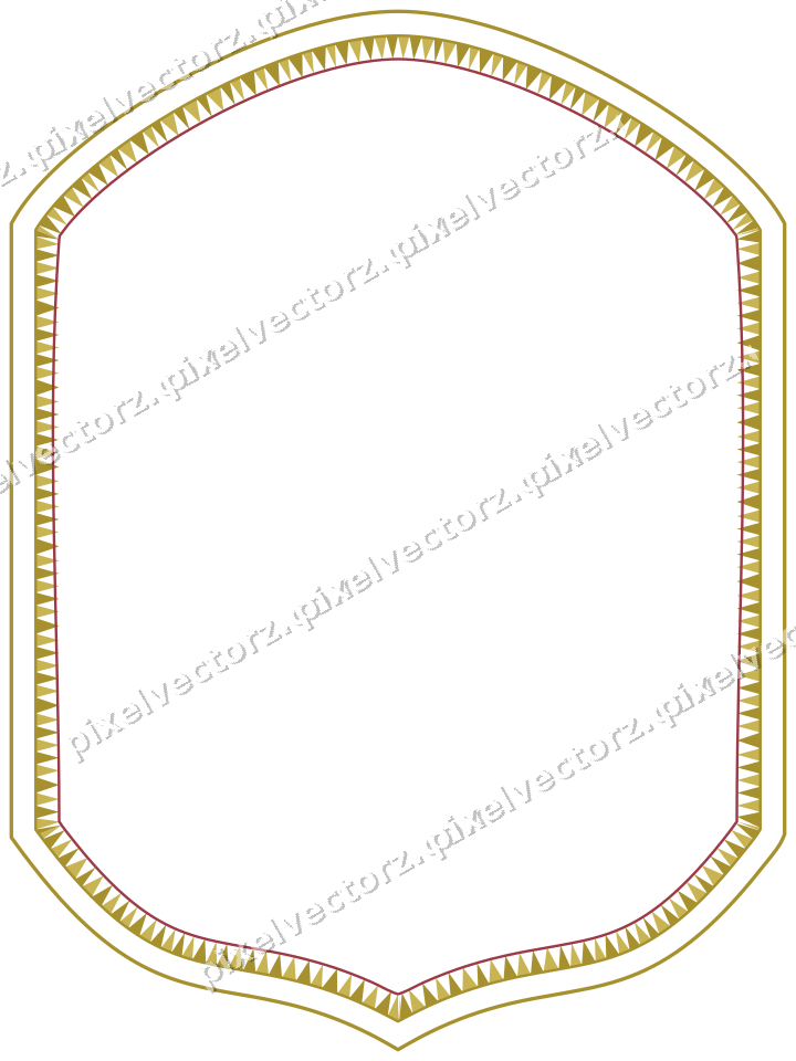 Decorative line art frame in dark pink and red with label plaque