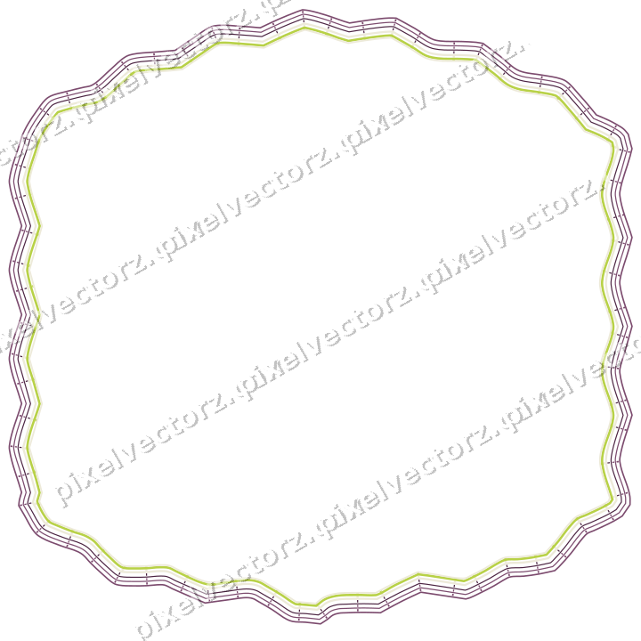 Decorative line art frame in dark magenta and lime with label plaque