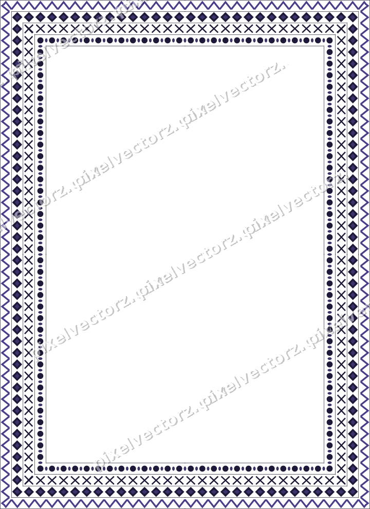 Decorative picture frame border in orange and blue with diamond band