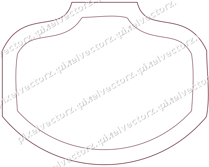 Decorative line art frame in dark pink and amber with label plaque