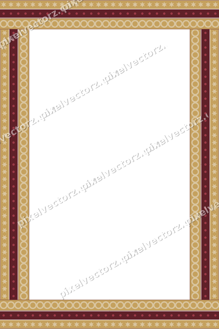 Decorative picture frame border in dark pink and red with star band
