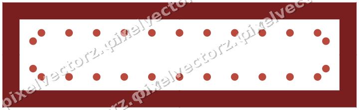 Decorative picture frame border in dark red with dot row