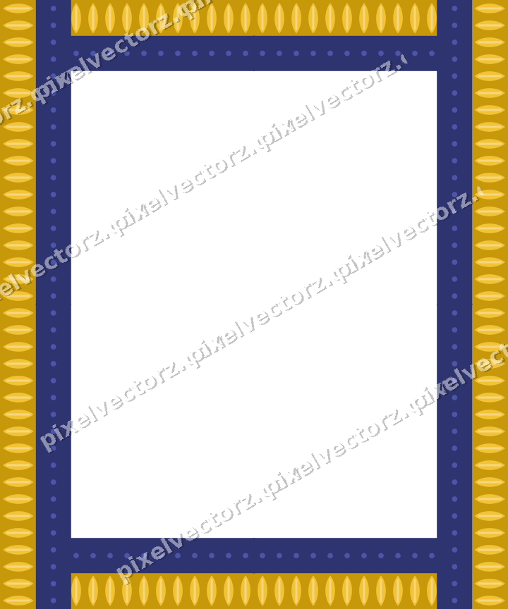 Decorative picture frame border in dark blue with leaf moulding