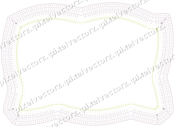 Decorative line art frame in dark magenta and lime with label plaque