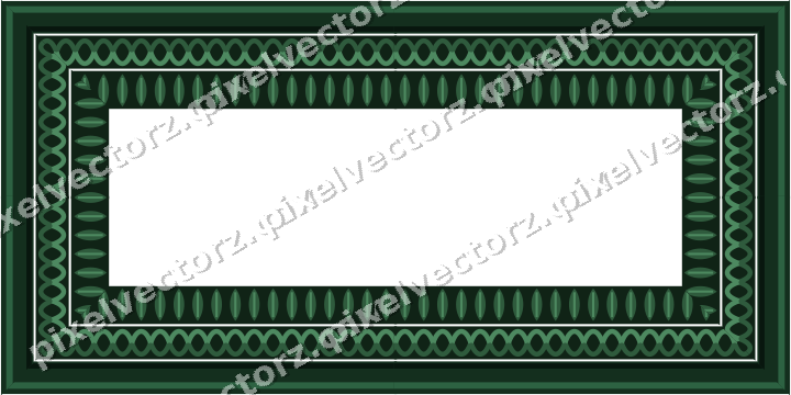 Decorative picture frame border in dark green and amber with guilloche