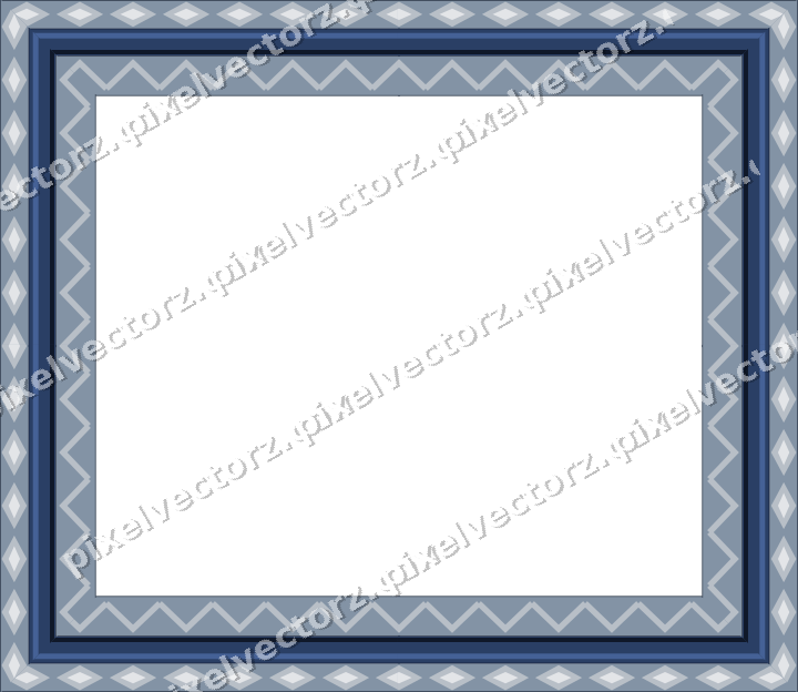 Decorative picture frame border in dark blue with diamond band