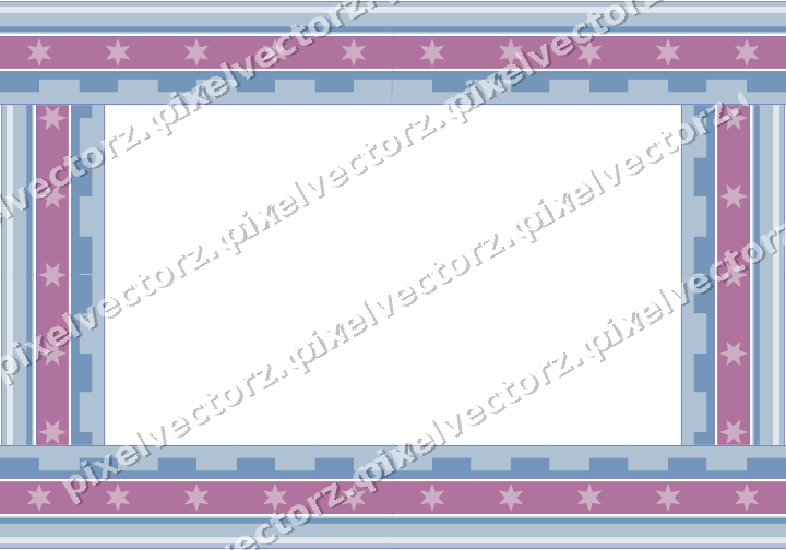 Decorative picture frame border in purple and blue with star band