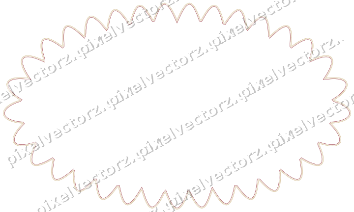 Decorative line art frame in dark pink and red with oval