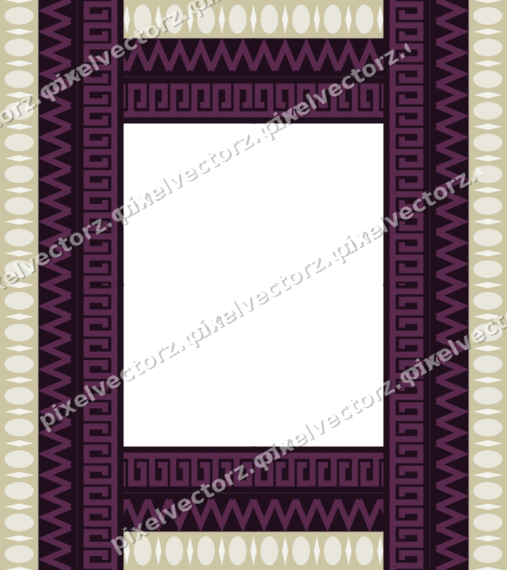 Decorative picture frame border in dark magenta and lime with zigzag