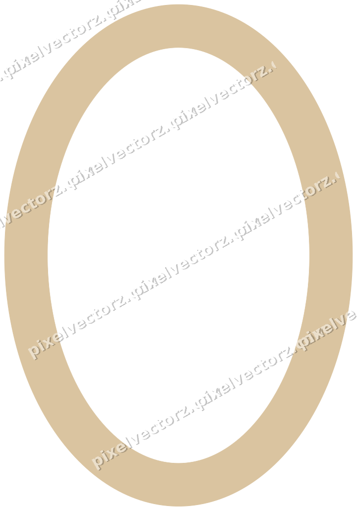 Decorative line art frame in amber and pale orange with oval