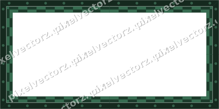 Decorative picture frame border in dark green and orange with dot row