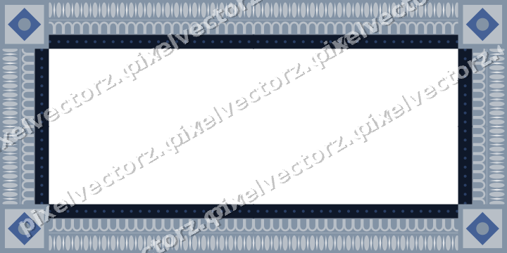 Decorative picture frame border in dark blue with arcade frieze