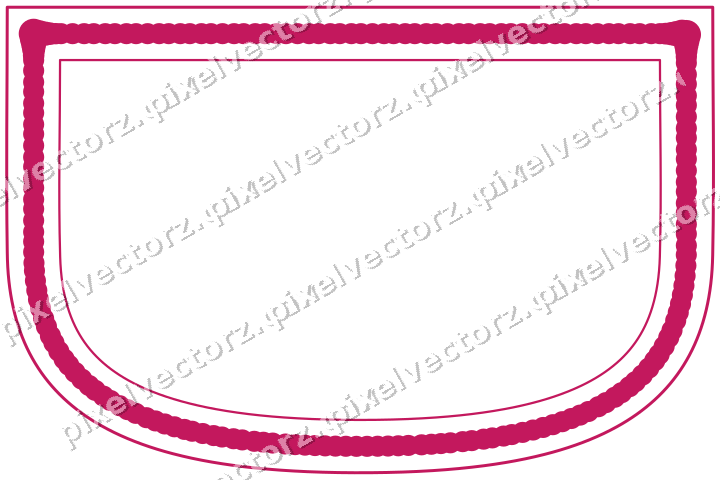 Decorative line art frame in lime and pink with shield and beaded line