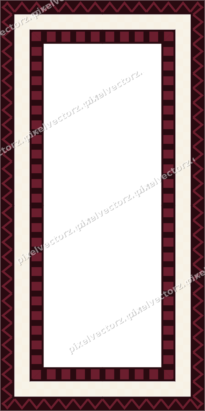 Decorative picture frame border in dark pink and red with zigzag