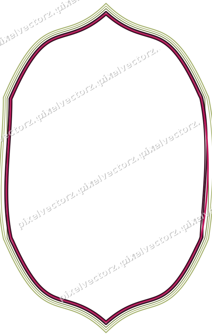Decorative line art frame in lime and pink with label plaque