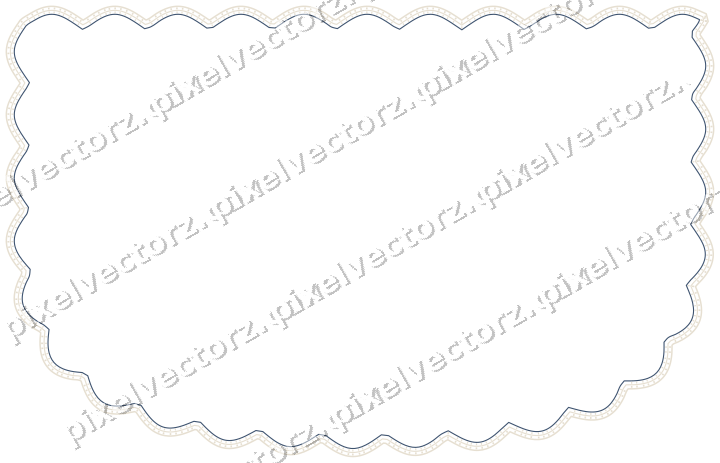 Decorative line art frame in amber and green with shield