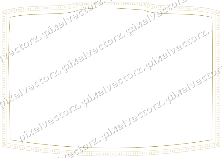Decorative line art frame in dark pink and red with label plaque