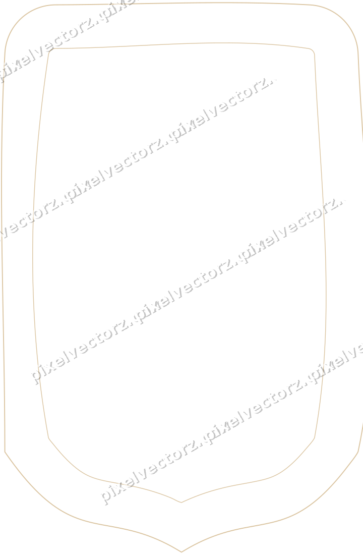 Decorative line art frame in amber and pale orange with label plaque