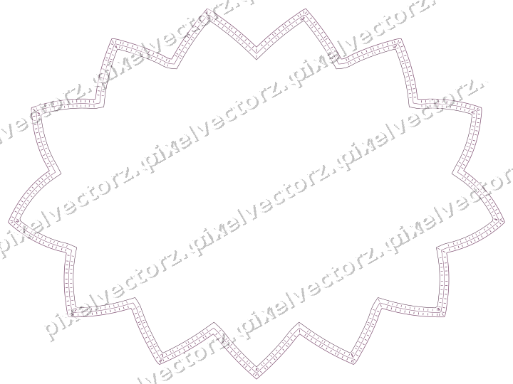 Decorative line art frame in dark magenta and lime with oval